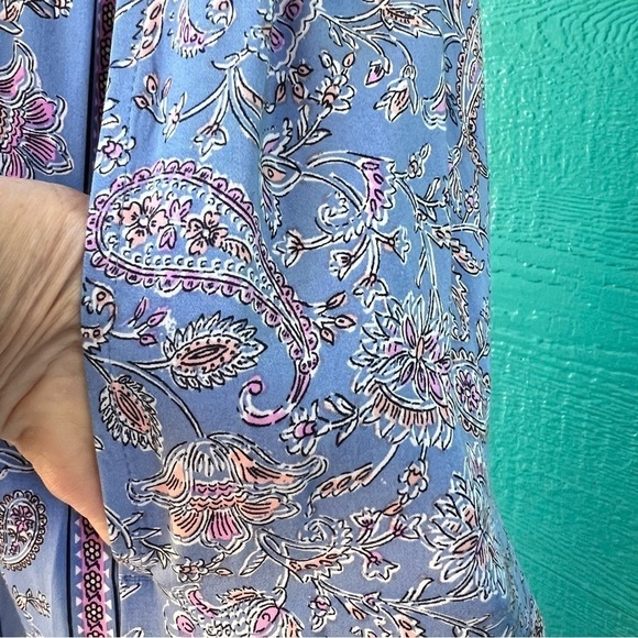 J Jill Sleeveless Flowy V-NECK MAXI Dress Blue Multi Paisley Print Size 2X NWT - Picture 4 of 6